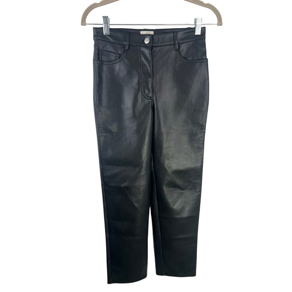 Aritzia Wilfred Melina Straight Leg Faux Leather Pants 0